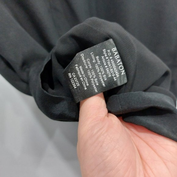 Aritzia Babaton Black Silk Scoop Neck Shift Dress Size 0 - Picture 9 of 9